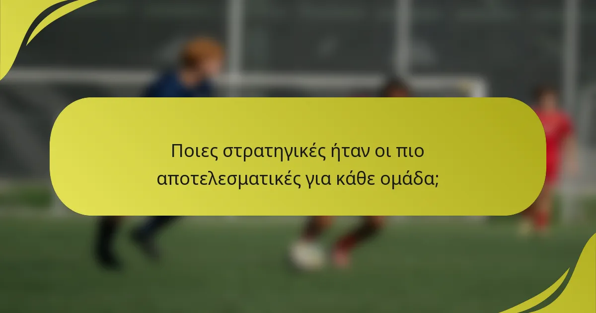 Ποιες στρατηγικές ήταν οι πιο αποτελεσματικές για κάθε ομάδα;